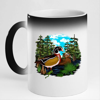 Wildlife - Ducks Portrait 11oz Black Color Changing Mug