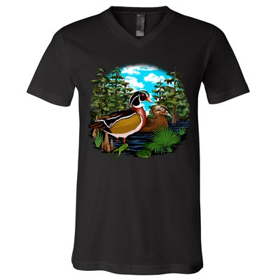 Wildlife - Ducks Portrait V-Neck T-Shirt