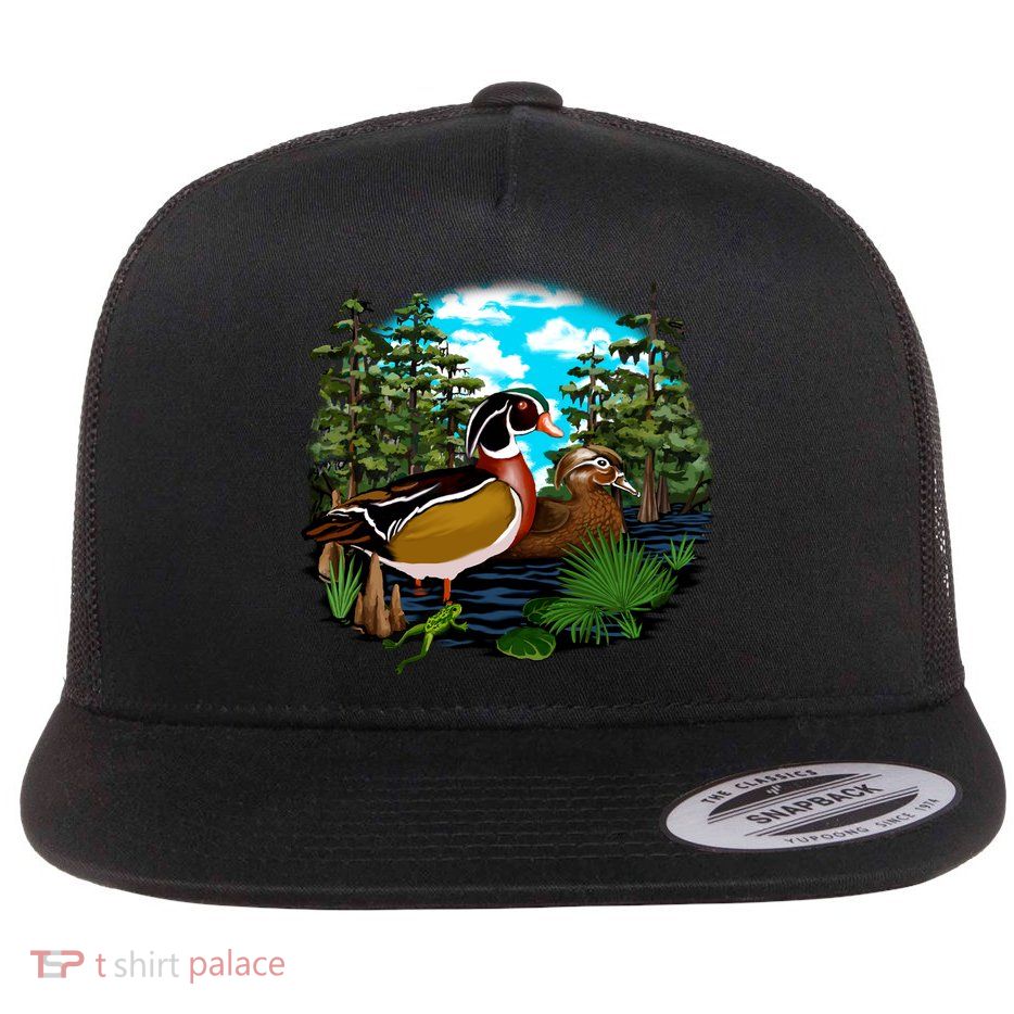 Wildlife - Ducks Portrait Flat Bill Trucker Hat