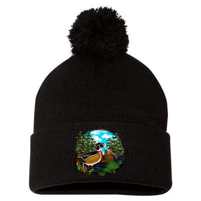 Wildlife - Ducks Portrait Pom Pom 12in Knit Beanie