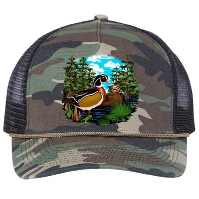 Wildlife - Ducks Portrait Retro Rope Trucker Hat Cap