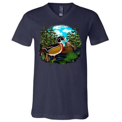 Wildlife - Ducks Portrait V-Neck T-Shirt