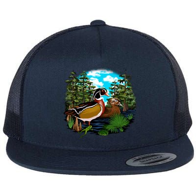 Wildlife - Ducks Portrait Flat Bill Trucker Hat