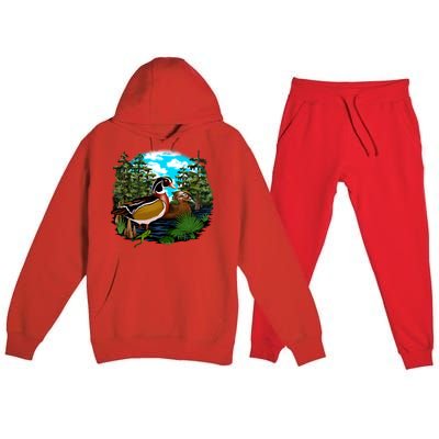 Wildlife - Ducks Portrait Premium Hooded Sweatsuit Set