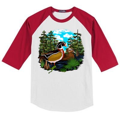 Wildlife - Ducks Portrait Kids Colorblock Raglan Jersey