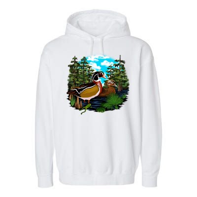 Wildlife - Ducks Portrait Garment-Dyed Fleece Hoodie