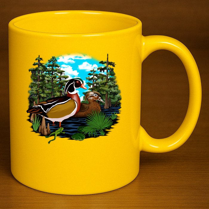 Wildlife - Ducks Portrait 11oz C Handle Ceramic Mug