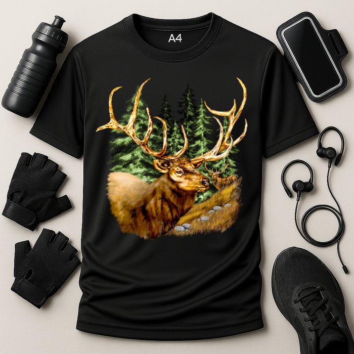 Wildlife - Elk Portrait Cooling Performance Crew T-Shirt