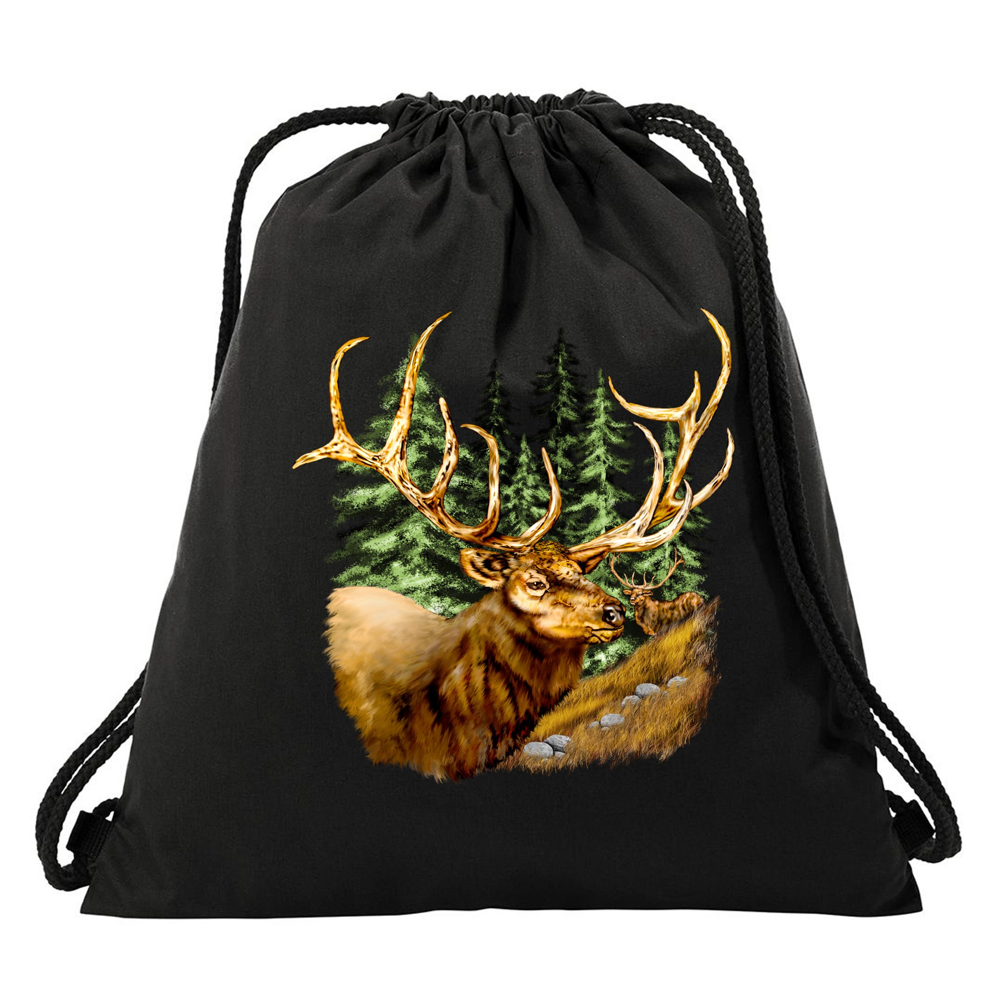 Wildlife - Elk Portrait Drawstring Bag