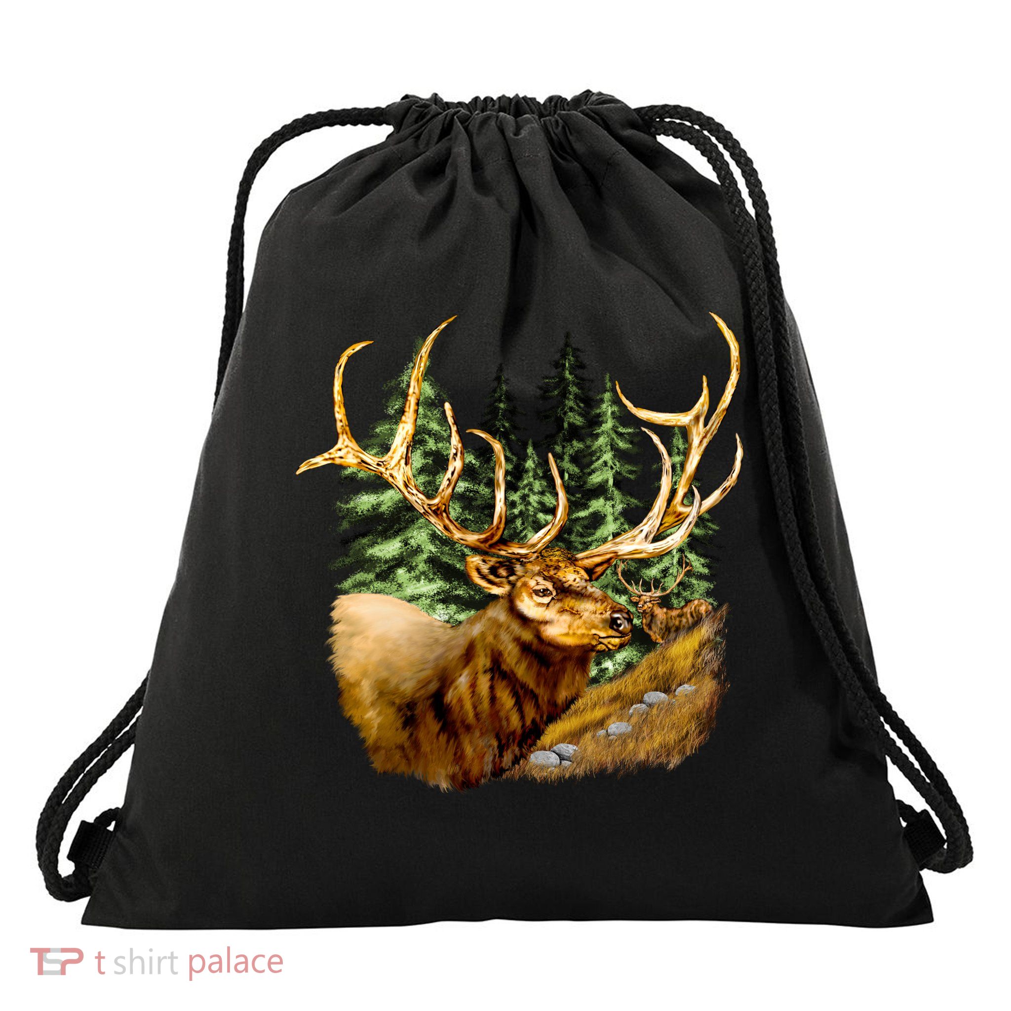Wildlife - Elk Portrait Drawstring Bag