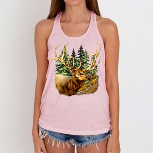 Wildlife - Elk Portrait Women's Knotted Racerback Tank