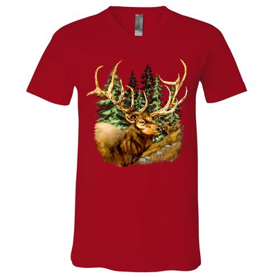 Wildlife - Elk Portrait V-Neck T-Shirt