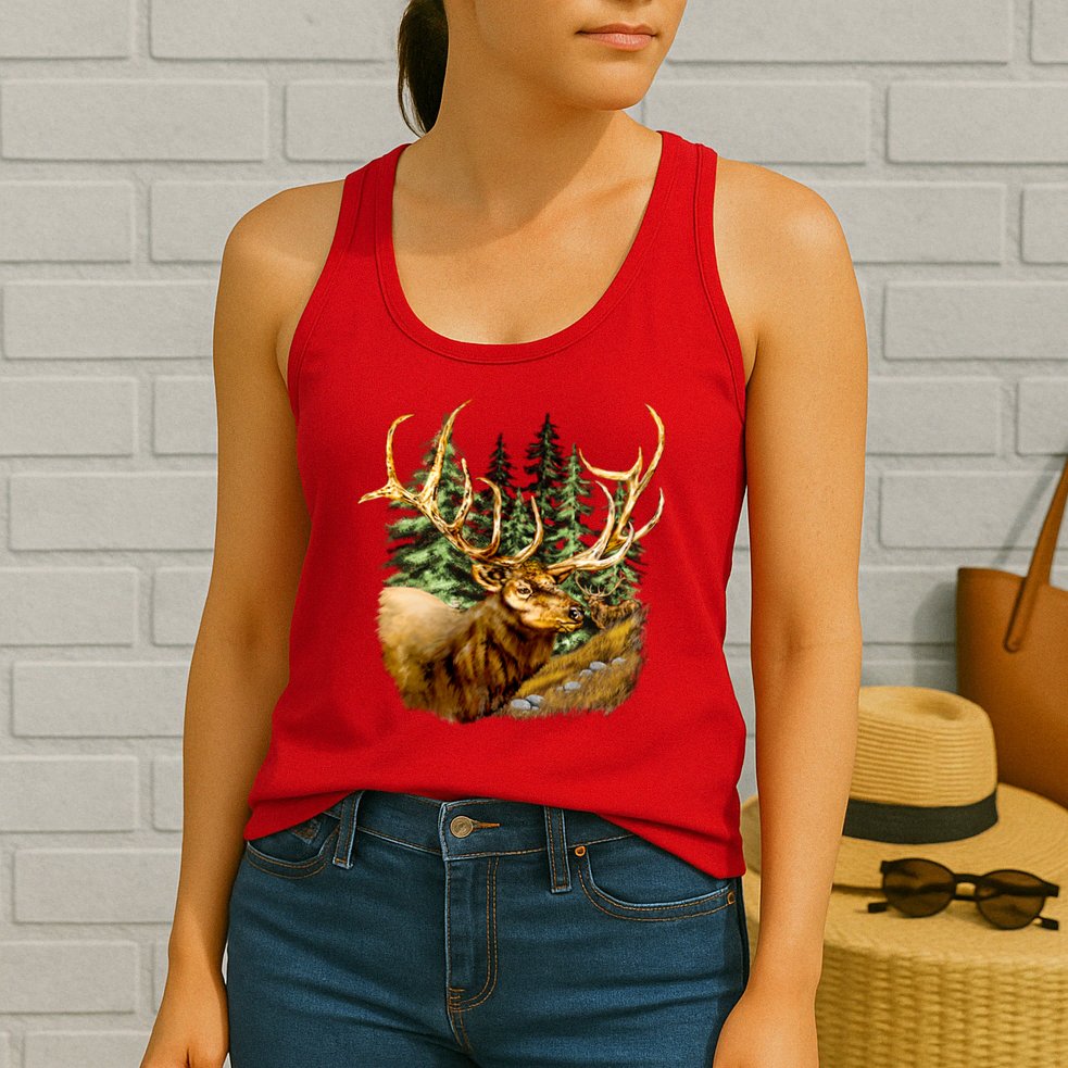 Wildlife - Elk Portrait Womens Tank Top