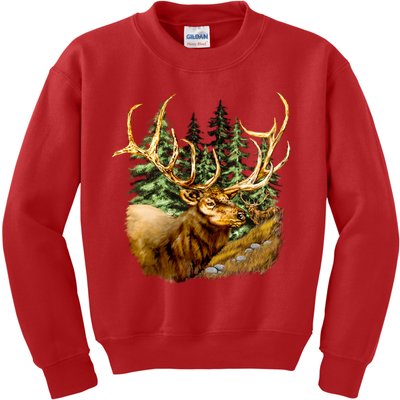 Wildlife - Elk Portrait Kids Sweatshirt