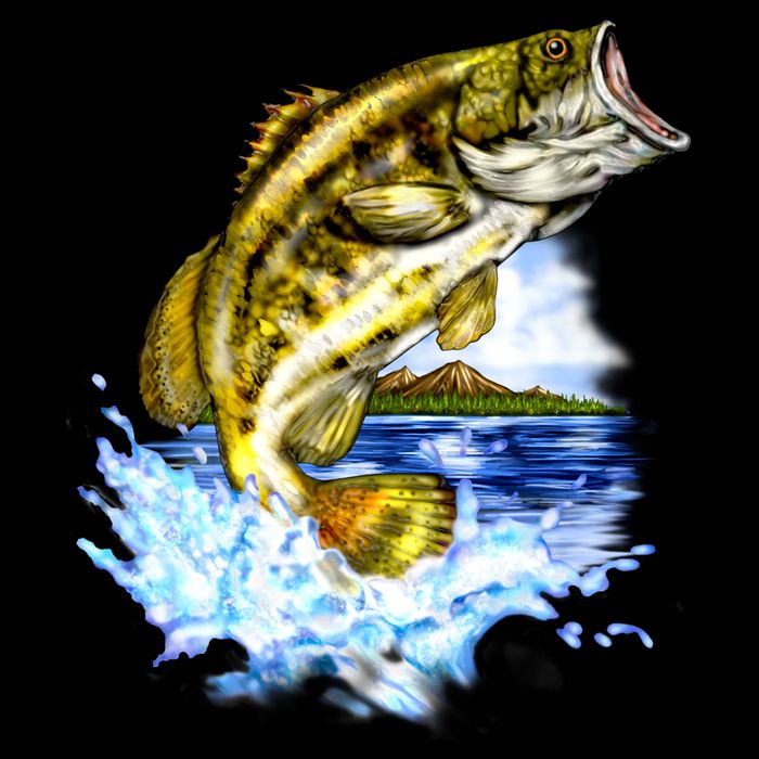 Wildlife - Fish Fishing Large Mouth Bass Portrait 16 in Basic Backpack