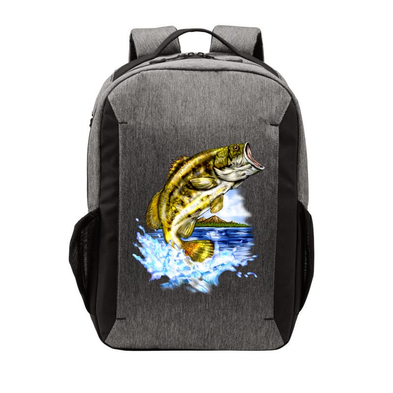 Wildlife - Fish Fishing Large Mouth Bass Portrait Vector Backpack