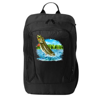 Wildlife - Fishing Muskie Fish Portrait City Backpack