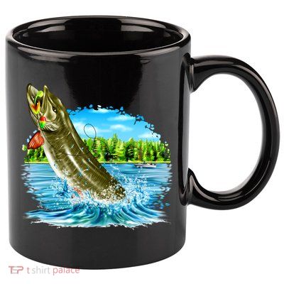 Wildlife - Fishing Muskie Fish Portrait 11oz C Handle Ceramic Mug