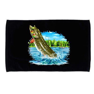 Wildlife - Fishing Muskie Fish Portrait Microfiber Hand Towel