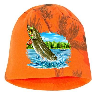 Wildlife - Fishing Muskie Fish Portrait Kati - Camo Knit Beanie