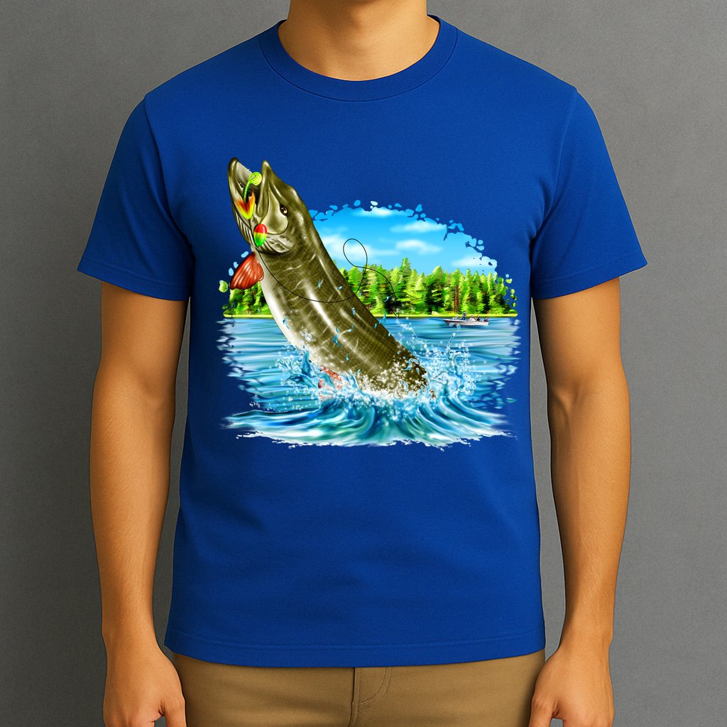 Wildlife - Fishing Muskie Fish Portrait T-Shirt