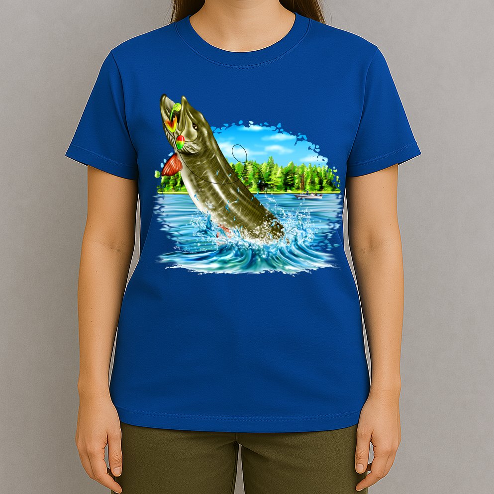 Wildlife - Fishing Muskie Fish Portrait T-Shirt