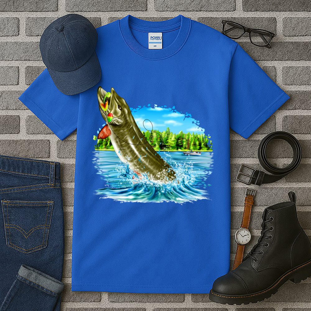 Wildlife - Fishing Muskie Fish Portrait Tall T-Shirt