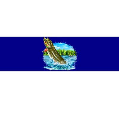 Wildlife - Fishing Muskie Fish Portrait Bumper Sticker