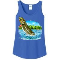 Wildlife - Fishing Muskie Fish Portrait Ladies Essential Tank