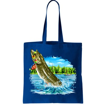 Wildlife - Fishing Muskie Fish Portrait Tote Bag