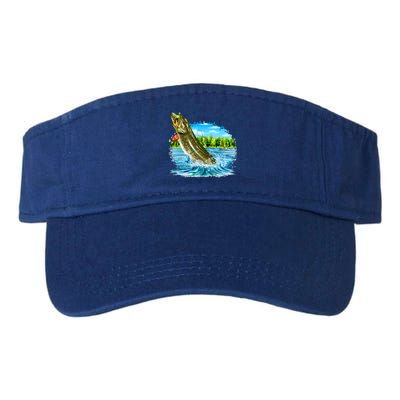 Wildlife - Fishing Muskie Fish Portrait Valucap Bio-Washed Visor