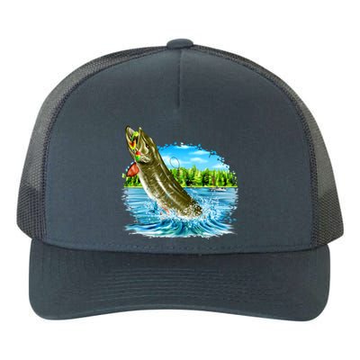 Wildlife - Fishing Muskie Fish Portrait Yupoong Adult 5-Panel Trucker Hat