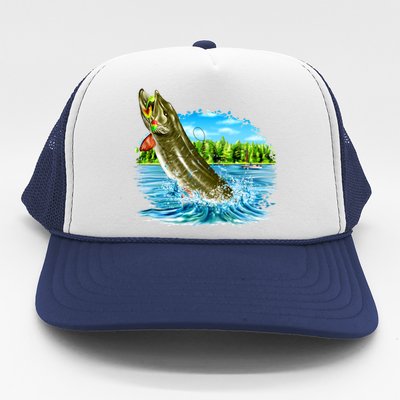 Wildlife - Fishing Muskie Fish Portrait Trucker Hat