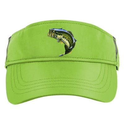 Wildlife - Large Mouth Bass Jumping Adult Drive Performance Visor