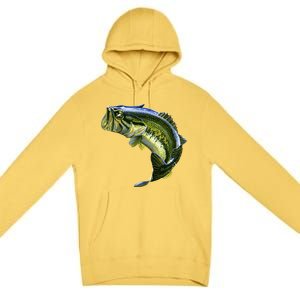 Wildlife - Large Mouth Bass Jumping Premium Pullover Hoodie