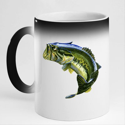 Wildlife - Large Mouth Bass Jumping 11oz Black Color Changing Mug