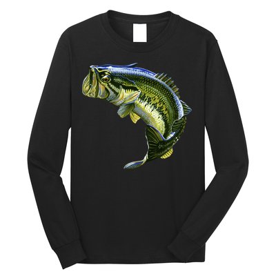 Wildlife - Large Mouth Bass Jumping Long Sleeve Shirt