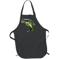 Wildlife - Large Mouth Bass Jumping Full-Length Apron With Pockets