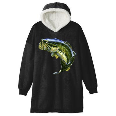 Wildlife - Large Mouth Bass Jumping Hooded Wearable Blanket