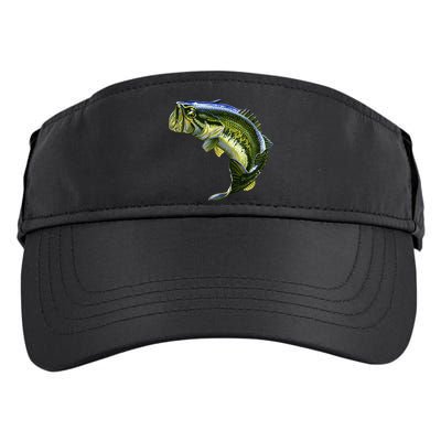 Wildlife - Large Mouth Bass Jumping Adult Drive Performance Visor