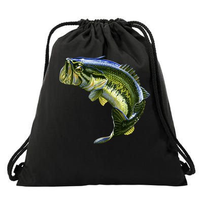 Wildlife - Large Mouth Bass Jumping Drawstring Bag