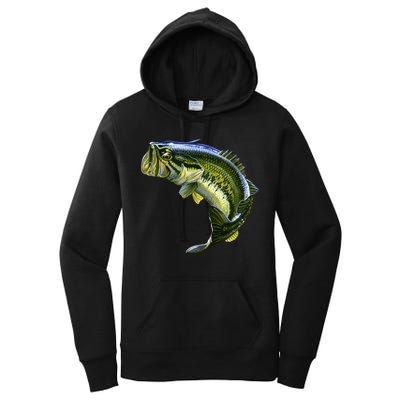 Wildlife - Large Mouth Bass Jumping Women's Pullover Hoodie