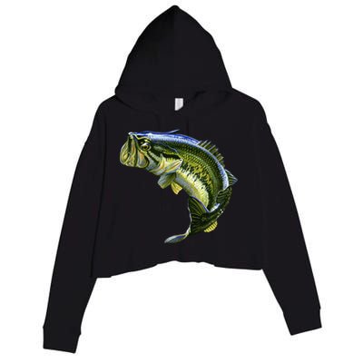 Wildlife - Large Mouth Bass Jumping Crop Fleece Hoodie