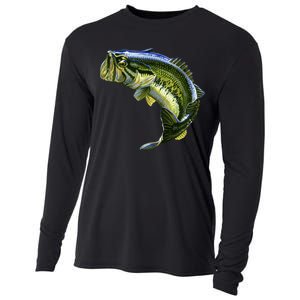 Wildlife - Large Mouth Bass Jumping Cooling Performance Long Sleeve Crew