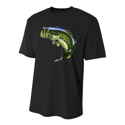 Wildlife - Large Mouth Bass Jumping Youth Performance Sprint T-Shirt