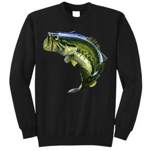 Wildlife - Large Mouth Bass Jumping Tall Sweatshirt