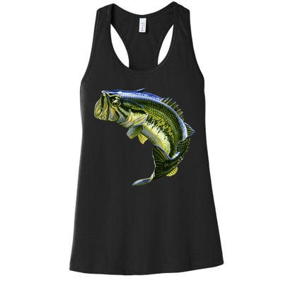 Wildlife - Large Mouth Bass Jumping Women's Racerback Tank