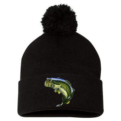 Wildlife - Large Mouth Bass Jumping Pom Pom 12in Knit Beanie