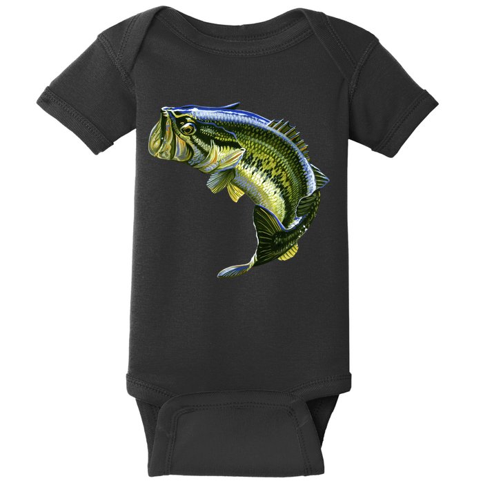 Wildlife - Large Mouth Bass Jumping Baby Bodysuit