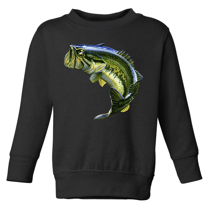 Wildlife - Large Mouth Bass Jumping Toddler Sweatshirt